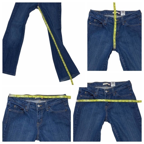 LEVI'S 545 Faded Dark Wash Blue Denim Low Rise Boot Cut 545 Jeans - Picture 11 of 11